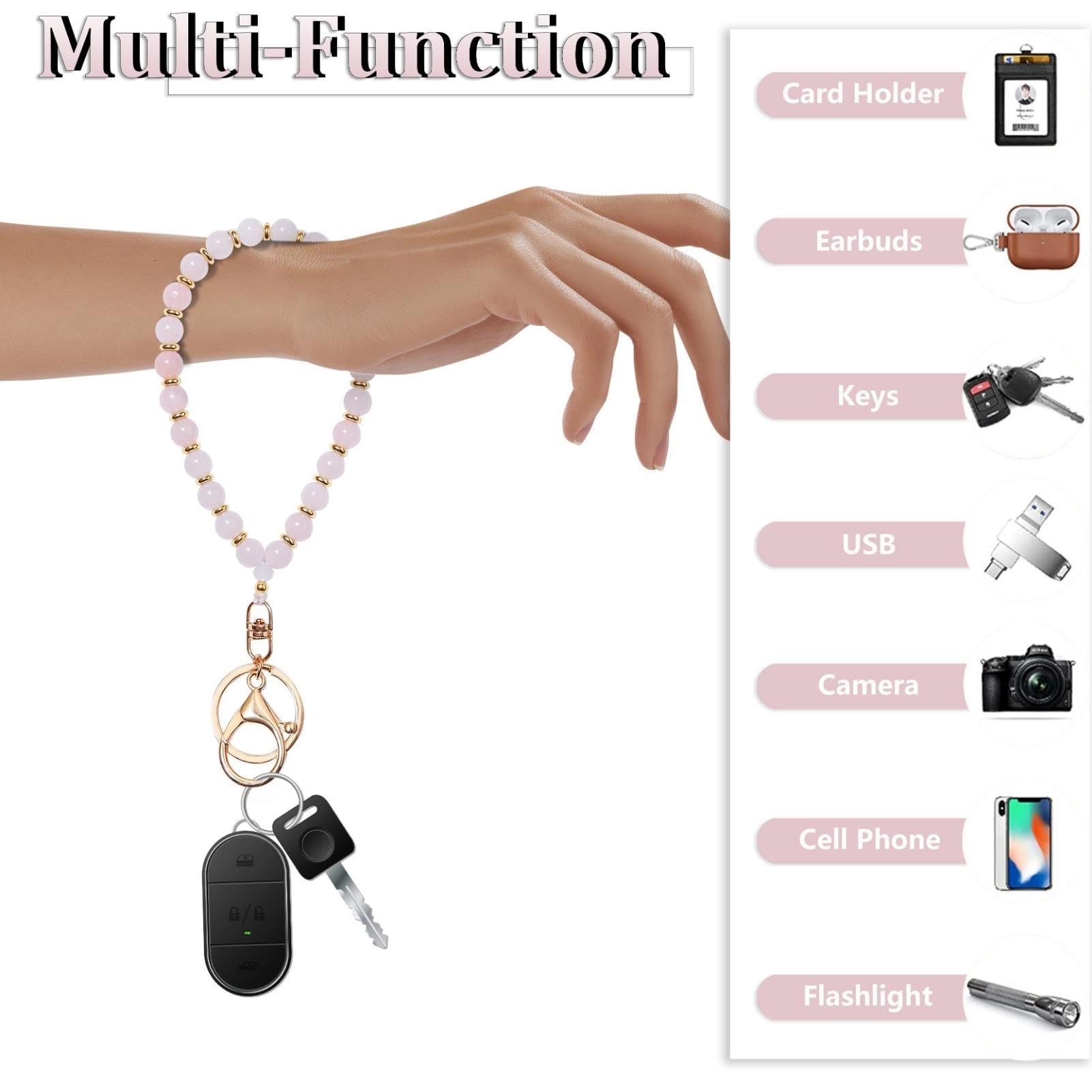 Beaded Keychain Wristlet - crystal keychain