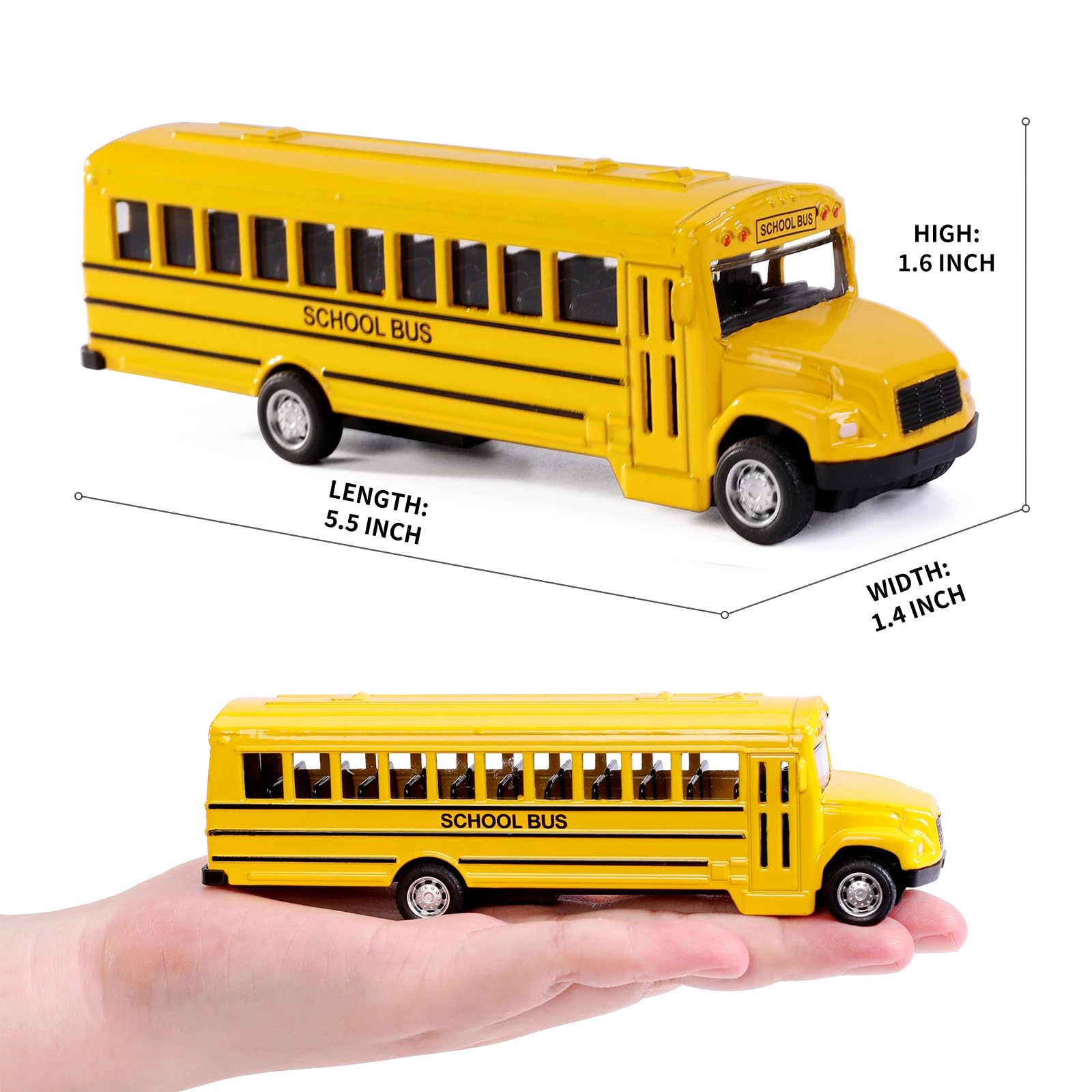 Pull Back School Bus - 2pcs