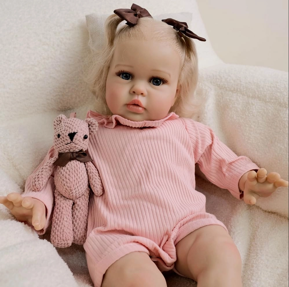 Reborn Baby Doll - 24 Inch Soft Cloth Body Blonde Hair Ages 3+