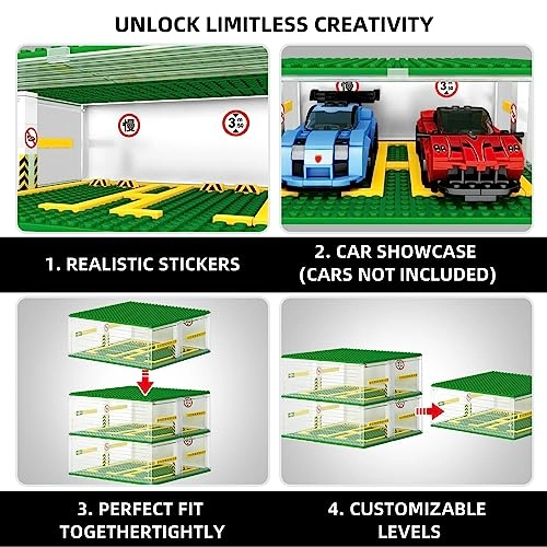 Creative Three-Story Building Block Garage - 130 pcs