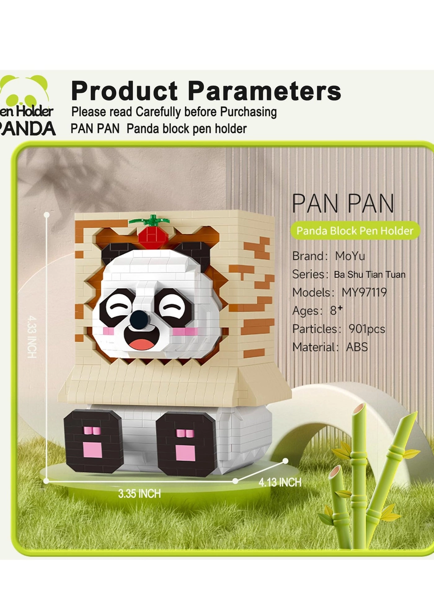 3D Panda Animal Building Set - Panda 901 pcs