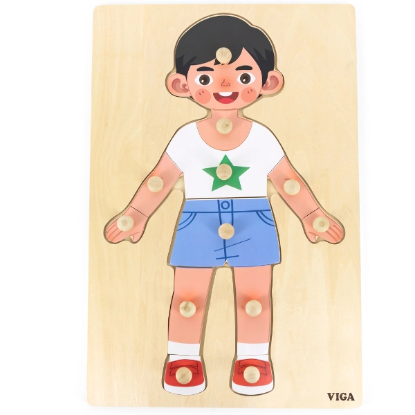 VIGA Body Parts Puzzle-Boy - 3+ 12 pieces