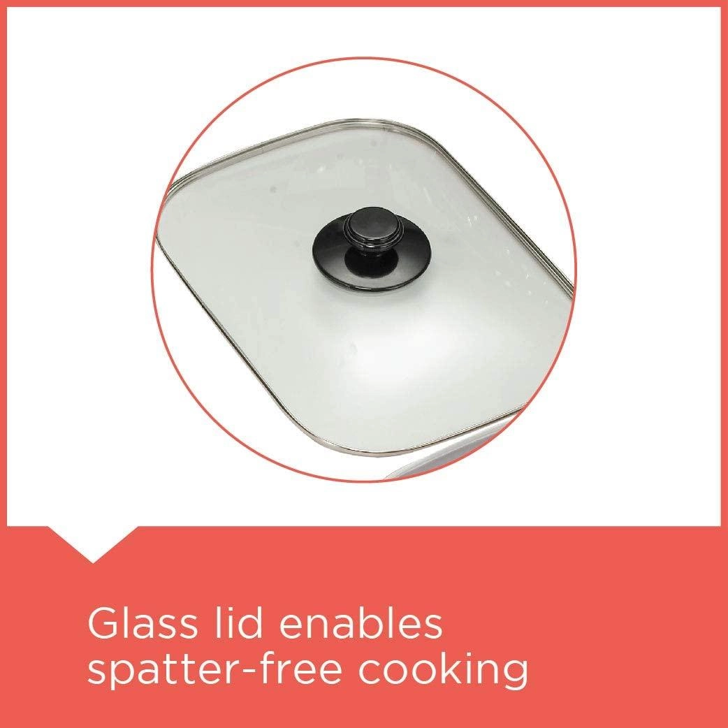 Open Flat Grill - 2200W Glass Lid