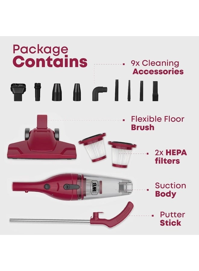 (Renewed) 2-in-1 Handheld Stick Vacuum Cleaner - 600W 17000Pa 0.8L