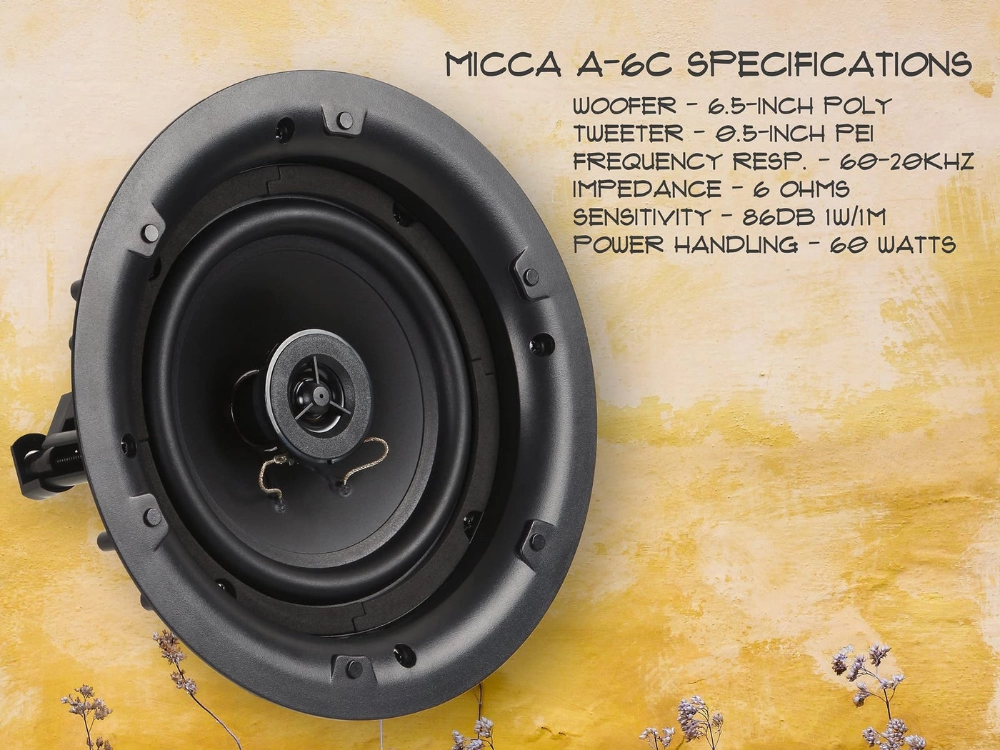 6.5" 2-Way in Ceiling or Wall Round Speakers - 60 Watts Pack