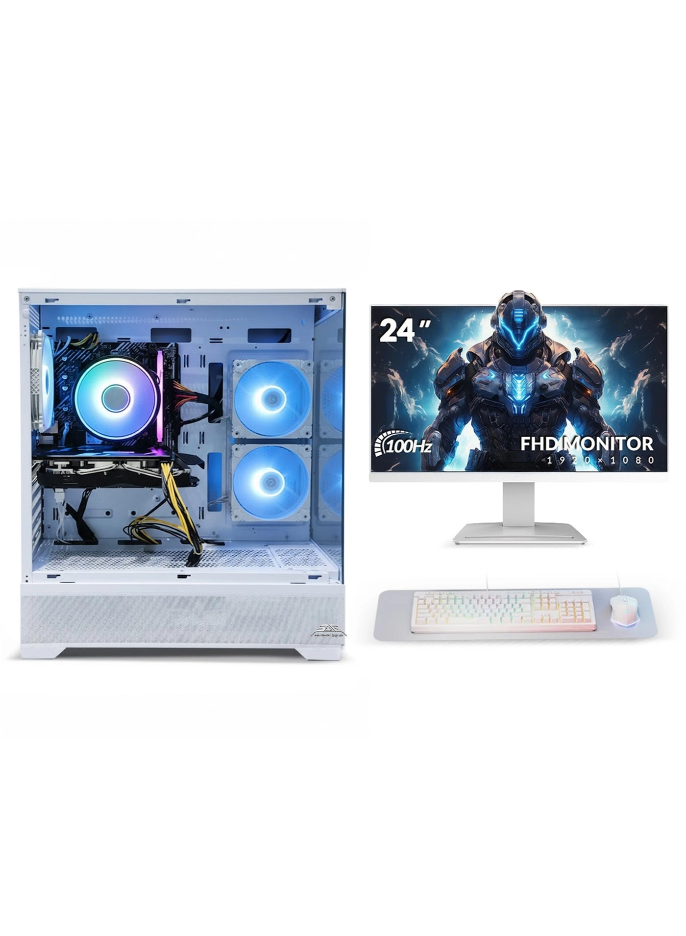 Gaming PC - 16GB Intel Core i5-12400F + FHD Monitor - 24 inch + Keyboard & Mouse
