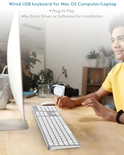 Aluminum USB Wired Keyboard