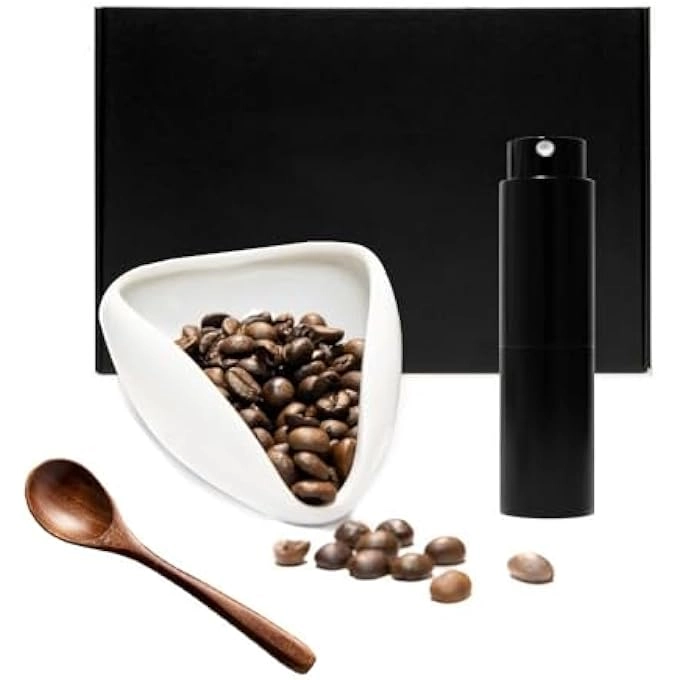 THE WHITE SHOP Coffee Dosing Cup + Coffee Spray Bottle + Ceramic Dosing Tray + Wooden Spoon