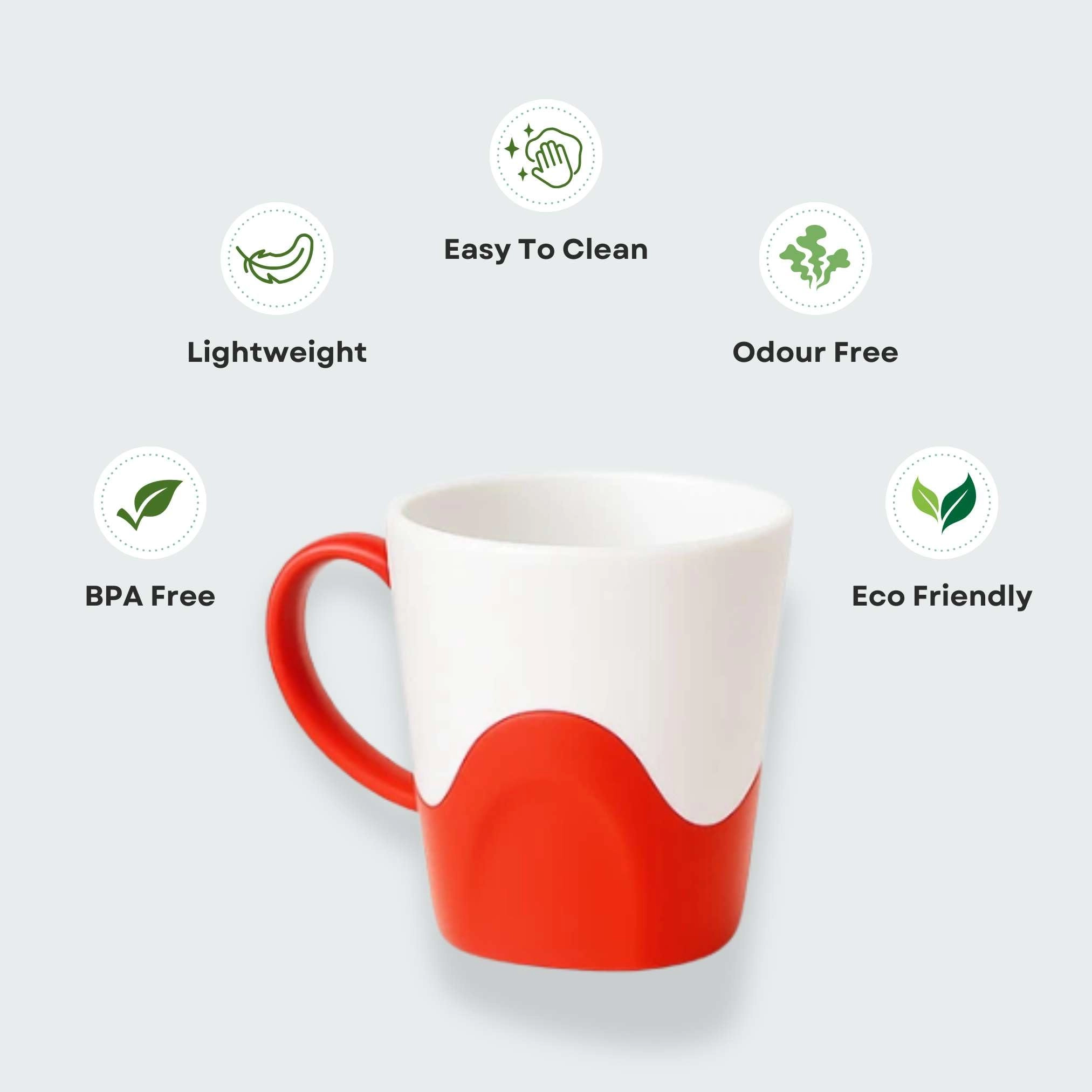 Plastic Mug - 6 pcs - Striped Solid - 280 ml
