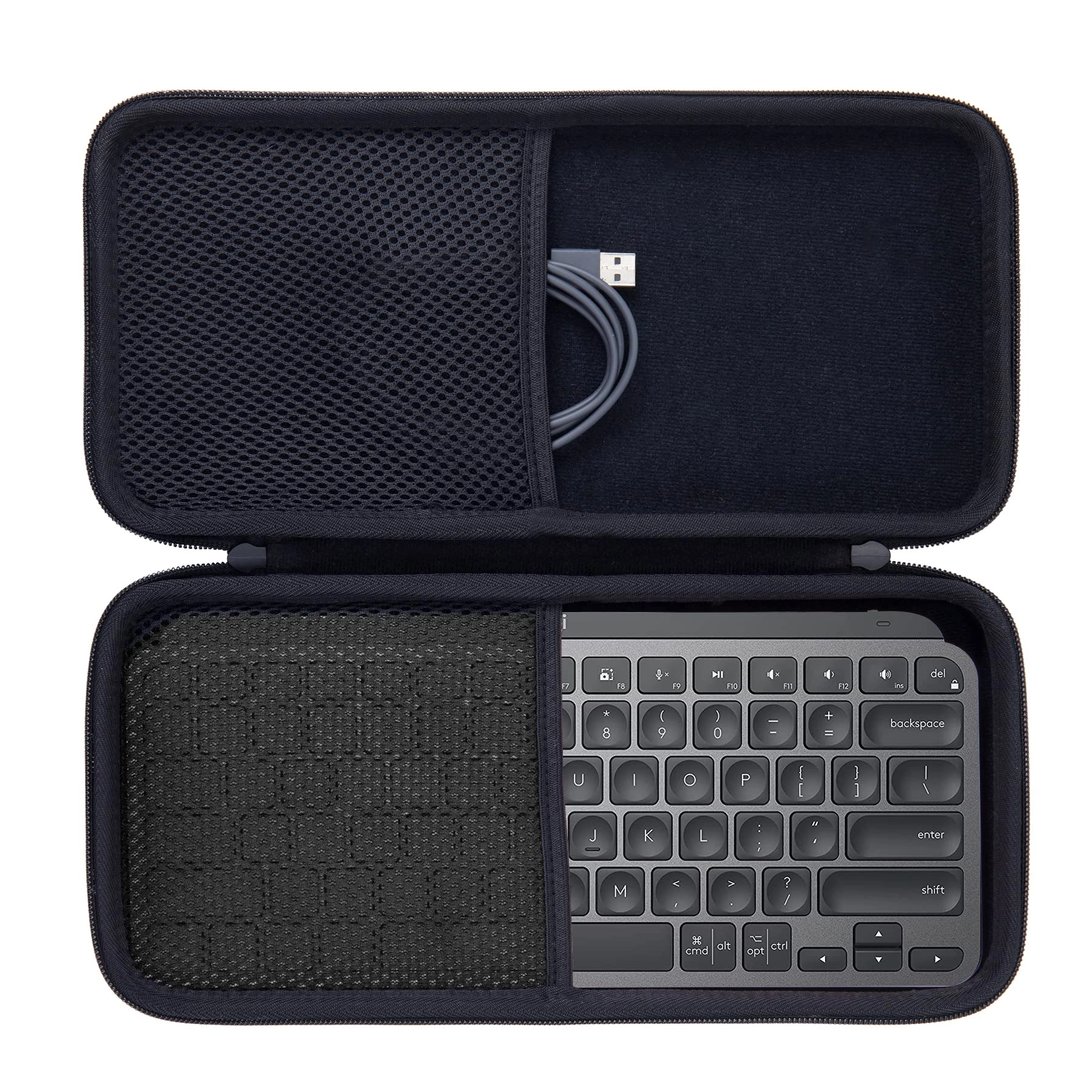 Aenllosi Hard Carrying Case Compatible with Logitech MX Keys Mini - White