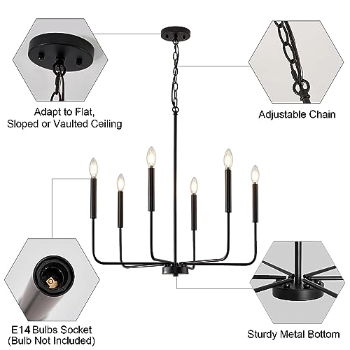 Modern Farmhouse Chandelier - Dimmable