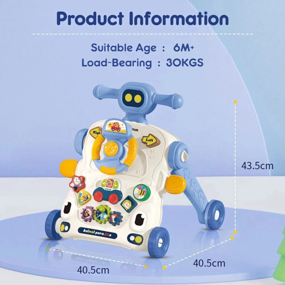 3-in-1 Baby Walker - Musical Keyboard Learning Table Mode