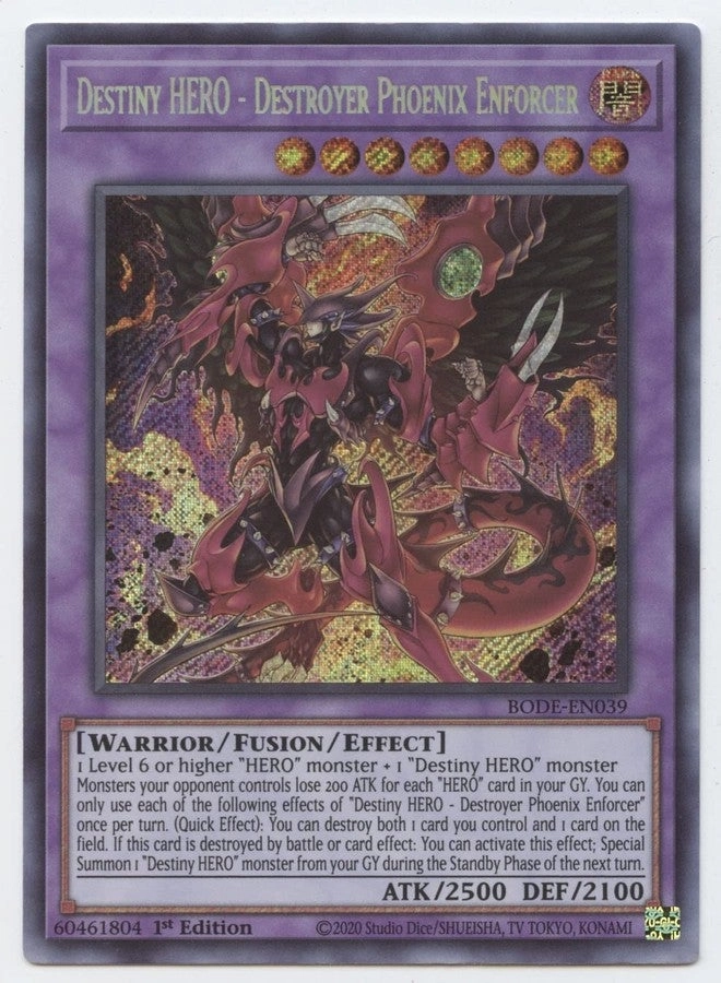 Yu-Gi-Oh! Destiny Hero Destroyer Phoenix Enforcer BODE-EN039 - 1st Edition