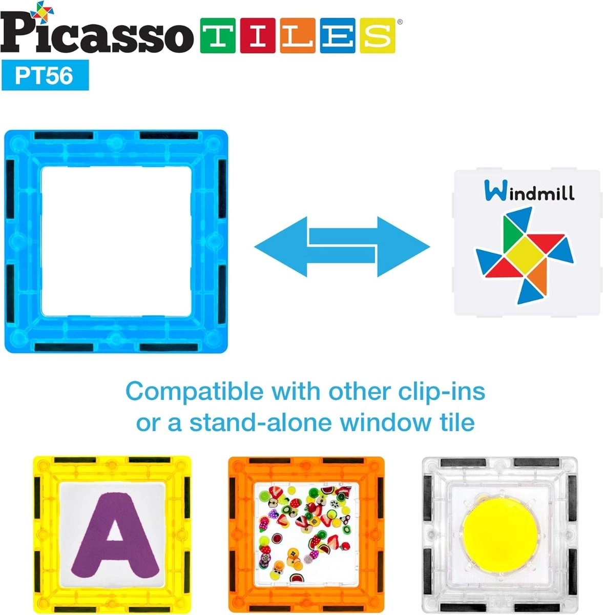 Magnetic Tiles Fundamental & Cognition Set - 56 pcs