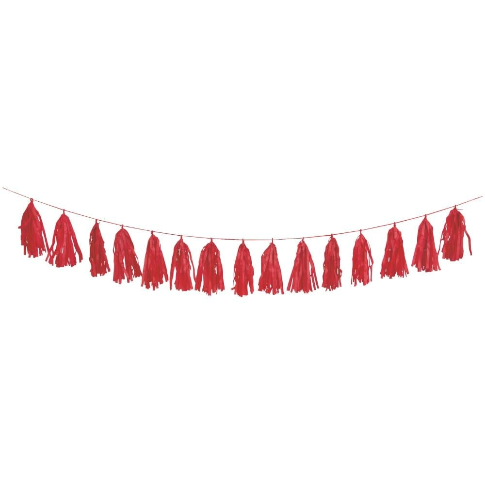 Party Popper - Red Tassels Tassel Garland