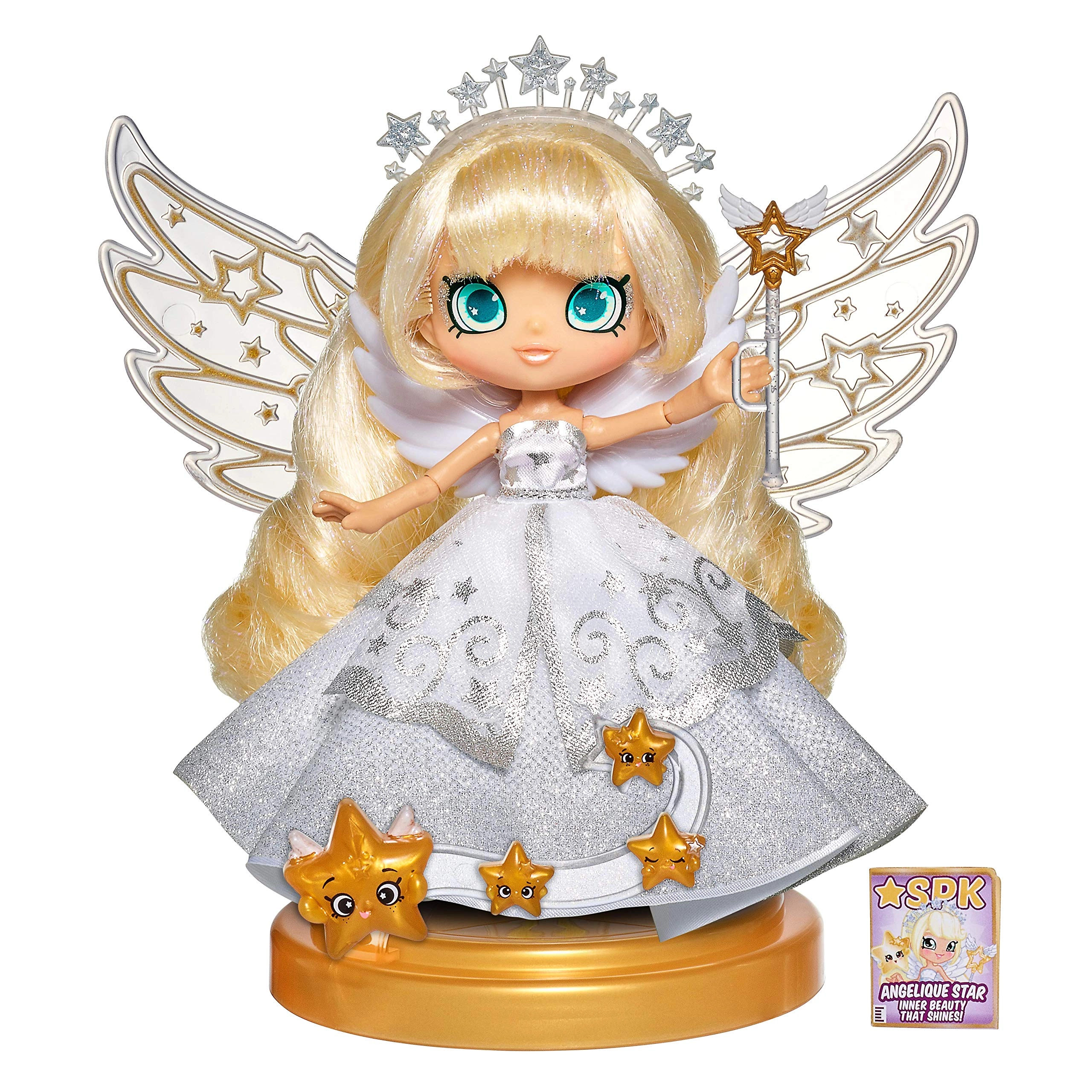 Shopkins Angelique Star Shoppie Doll - Special Edition Metallic Angel Wing Stand & Wand
