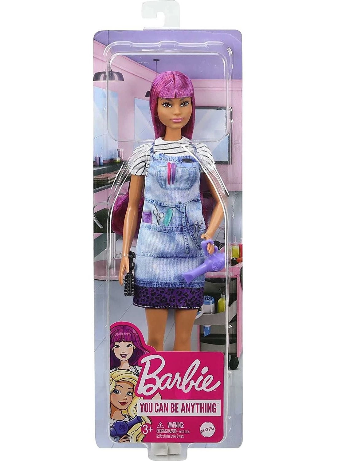 Barbie Salon Stylist Doll - 12-In/30.40-Cm Purple Hair Ages 3+