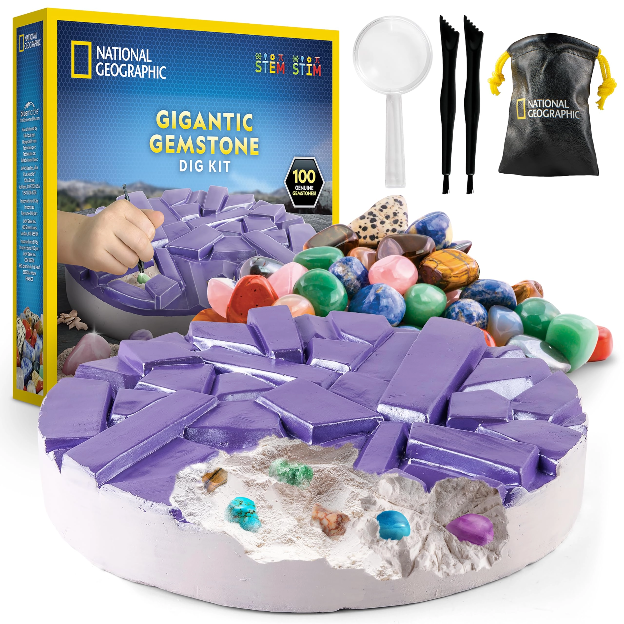 National Geographic Gigantic Gemstone Dig Kit - 100 pieces Rock