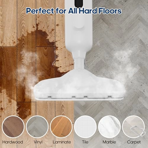 Steam Mop - Lightweight 16.4 FT Cord 2 Washable Pads