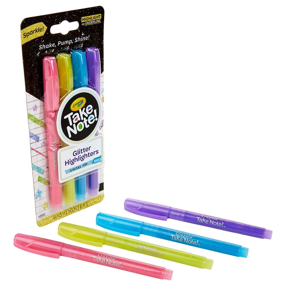 Glitter Highlighters - chisel tip