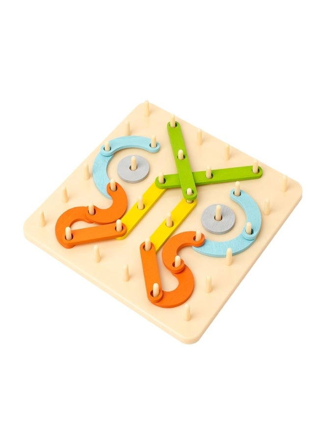 Wooden Creative Peg Board - 3+ 33 pieces