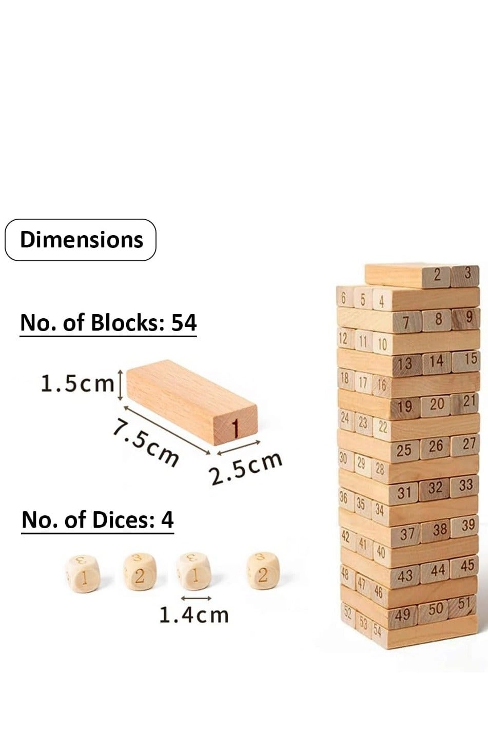Tumble Tower - Kids and Adults 54 pieces