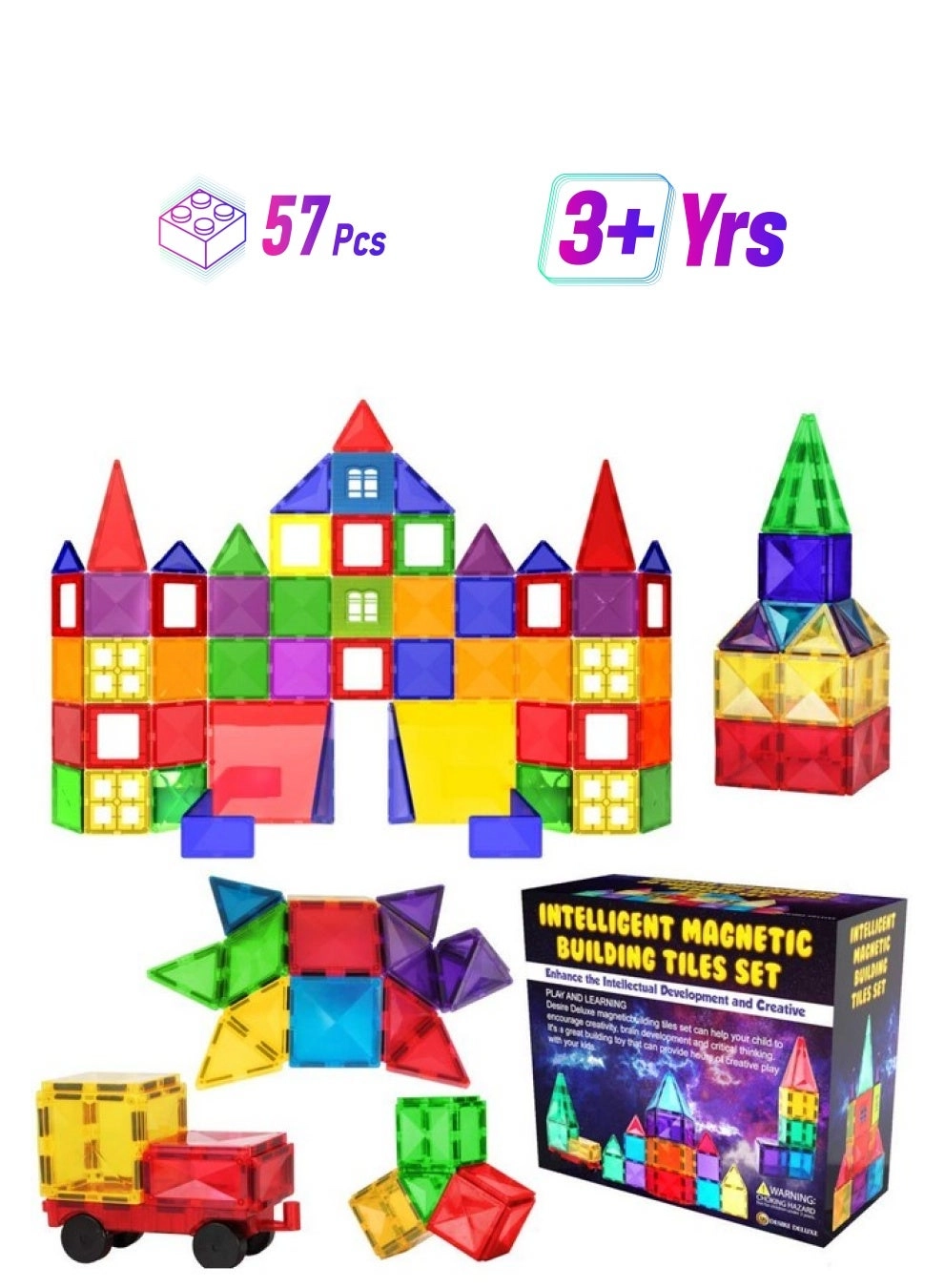 Desire Deluxe Magnetic Tiles - 57pcs