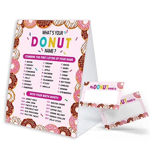 What's Your Donut Name Game Sign - 30 psc Baby Shower