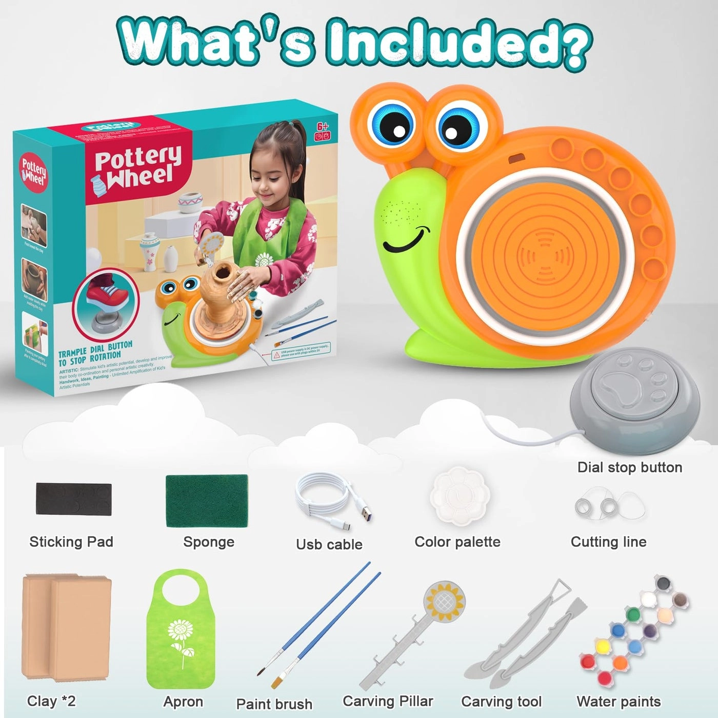 Pottery Wheel - Air Dry Clay 772g Kit