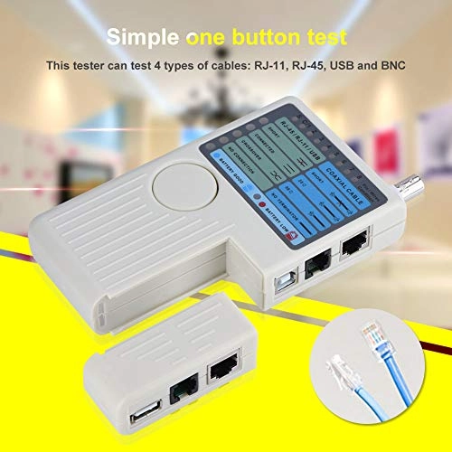 Optimal Shop 4 in 1 Network Cable Tester - RJ-11 RJ-45 USB BNC one-button automatic scan