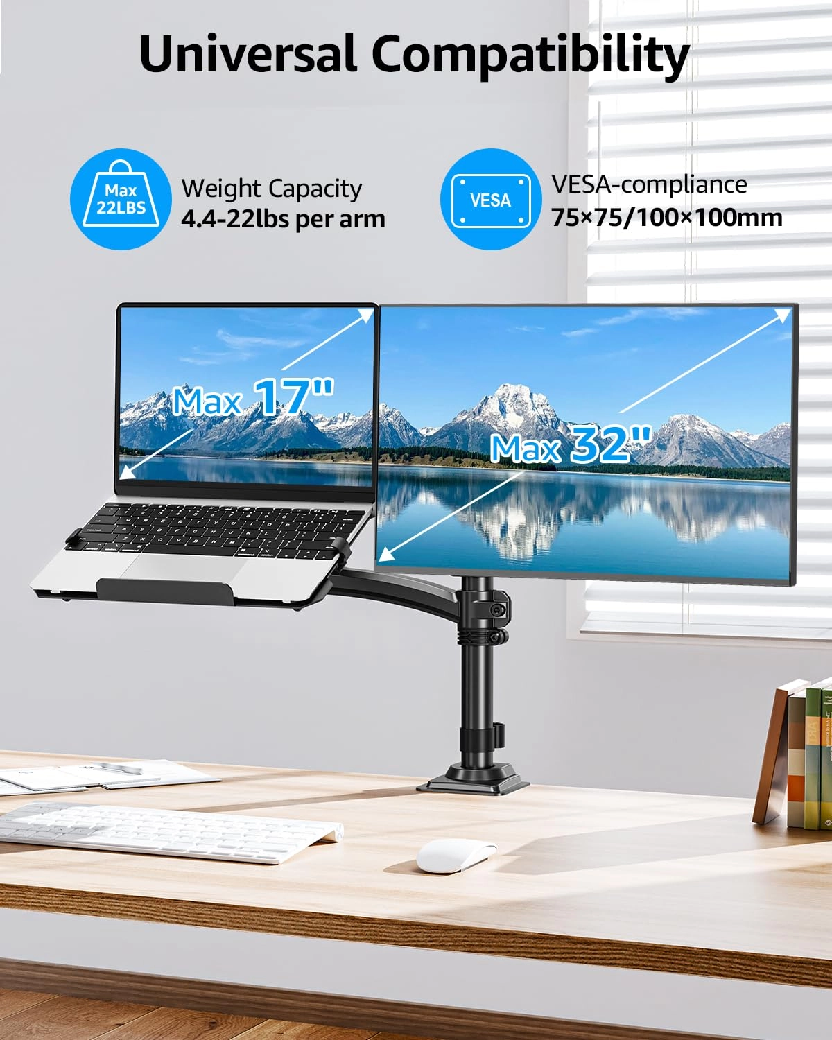 Laptop and Monitor Desk Mount - 32"