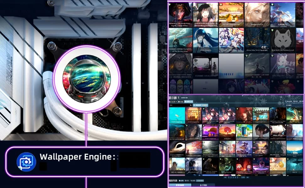 Liquid Cooler LCD Screen - 2.1in IPS 480x480 360° Rotatable