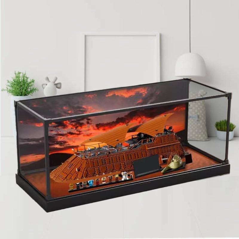 Clear Acrylic Display Case for Lego SW 75397 - 32.67x11.81x11.81in. Black Bottom+alloy Edge