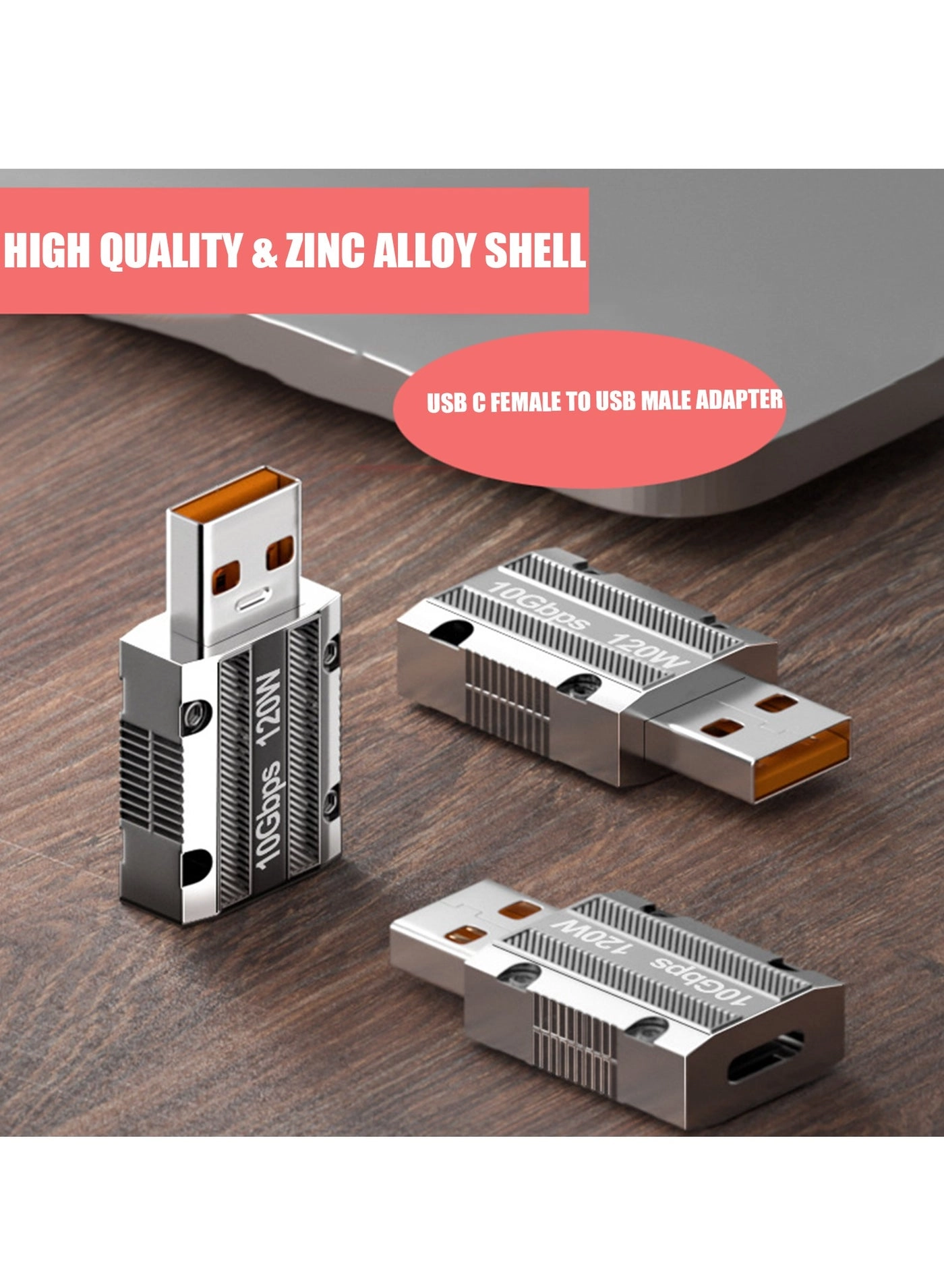 Charge Cable 120W USB-A to USB-C Zinc Alloy (2-Pack)