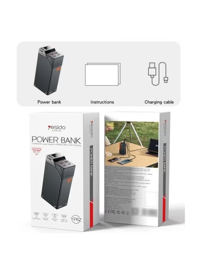 YP62 - 30000mAh PD 20W SCP 22.5W Fast-Charging