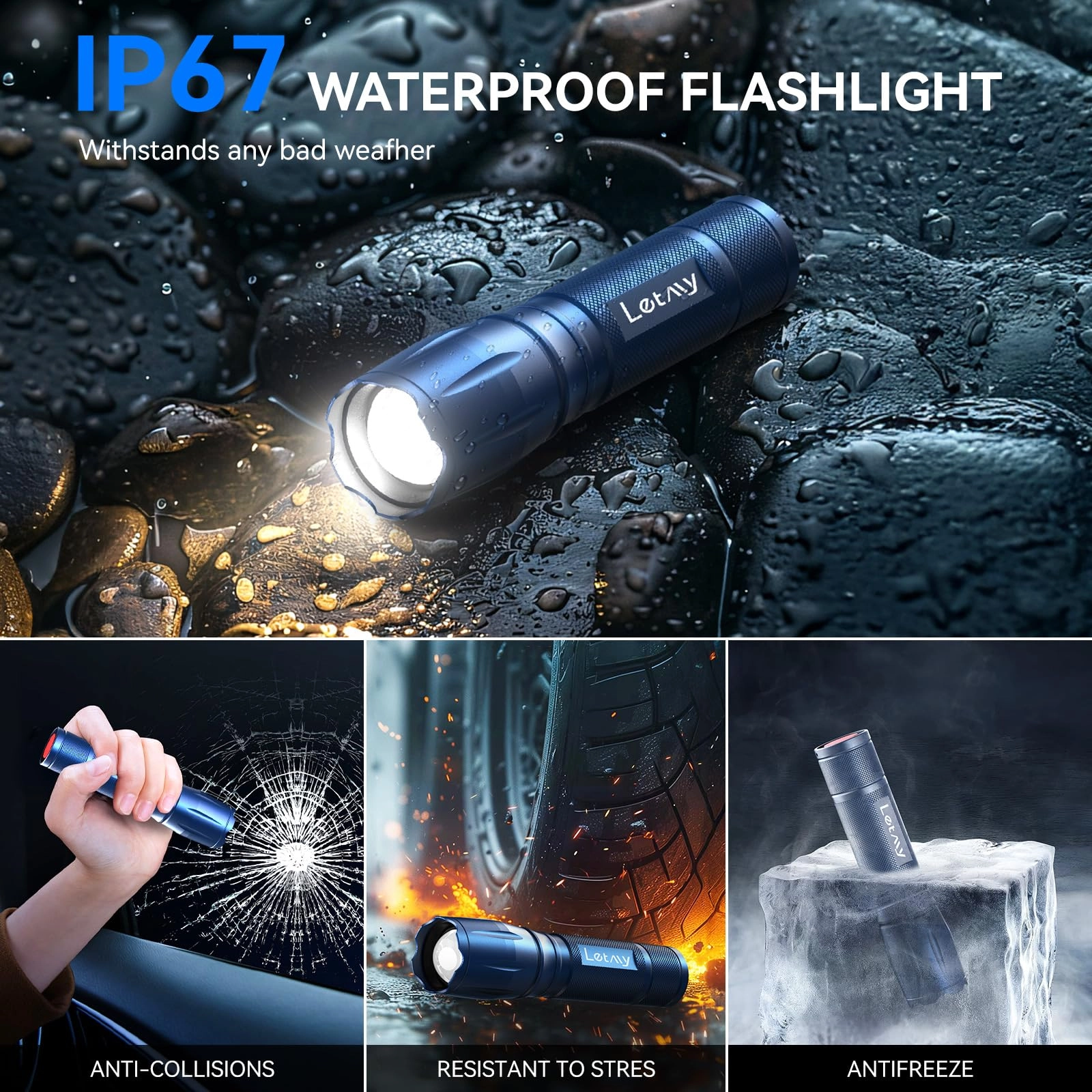 Tactical Flashlight - 2 Pack 2000lm