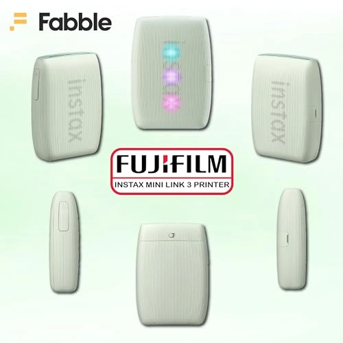 Instax Mini Link 3 - Smartphone Printer + Protective Case + INSTAX MINI Instant Film - 20 Sheets + Hanging Photo Frames + Microfiber Cleaning Cloth