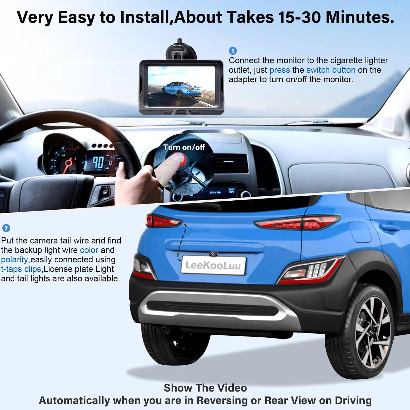 Wireless Backup Camera - Night Vision Wireless 1080P