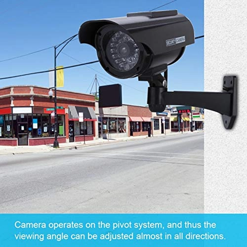 Dummy Security Camera - Solar Powered Red LED Black