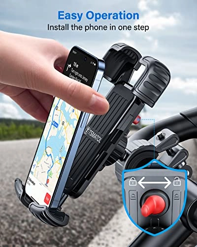 Universial Phone Holder for Bike - Rotatable Handlebar Mount Fits iPhone 14