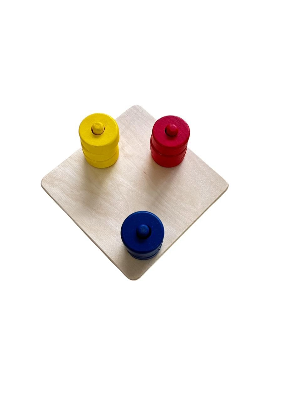 Coloured Discs On Coloured Dowels - Suitable for 12 months and above 10 pieces