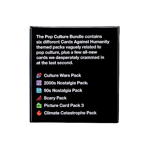 Culture Wars Pack + 90s Nostalgia Pack + 2000s Nostalgia Pack + Scary Pack + Picture Card Pack 3 + Climate Catastrophe Pack