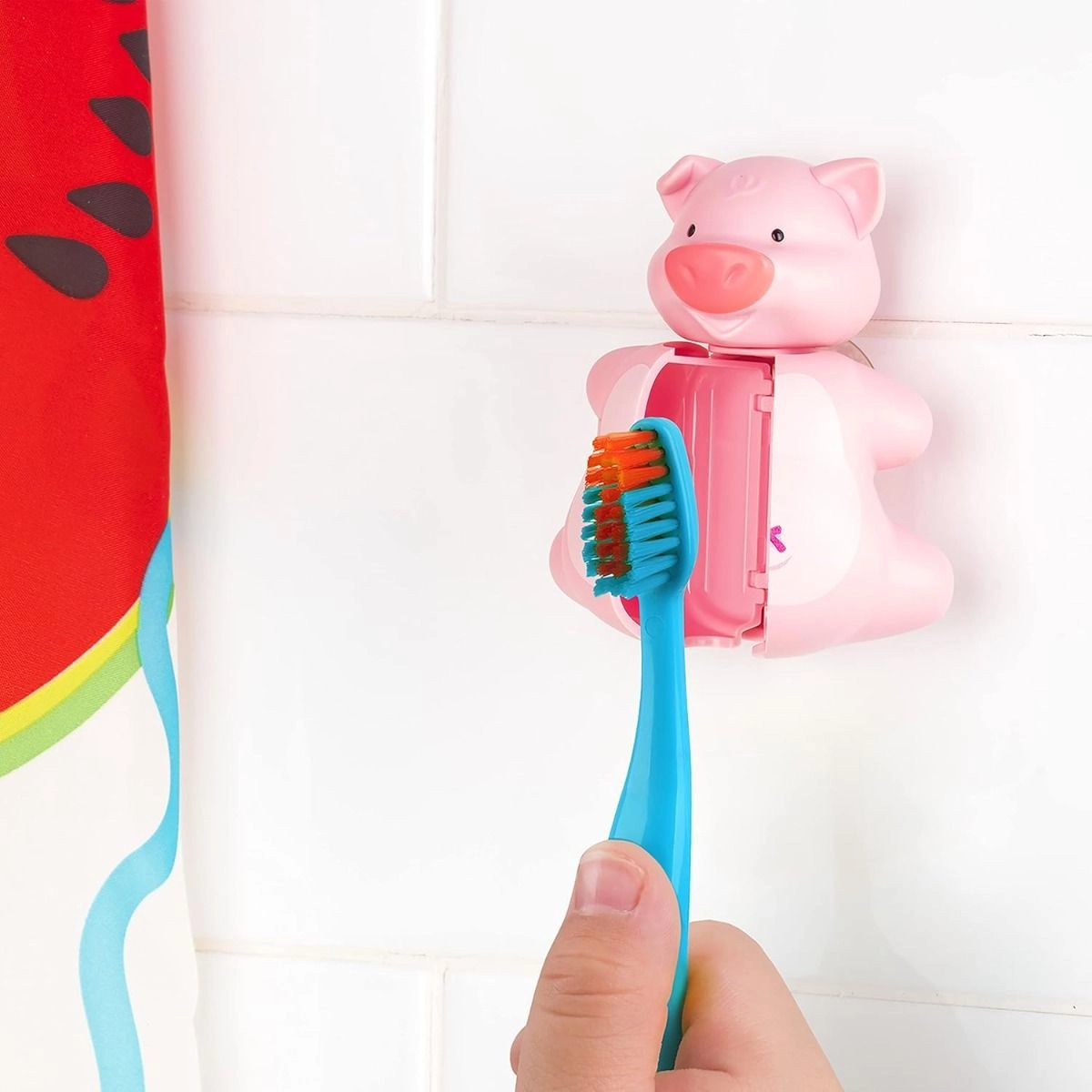 Toothbrush Cover - Fun Animal Piggy Pink