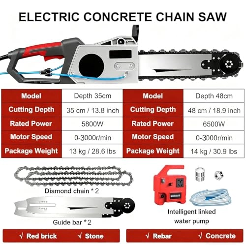 Handheld Electric Chainsaw Wall Cutter - 5800W/6500W