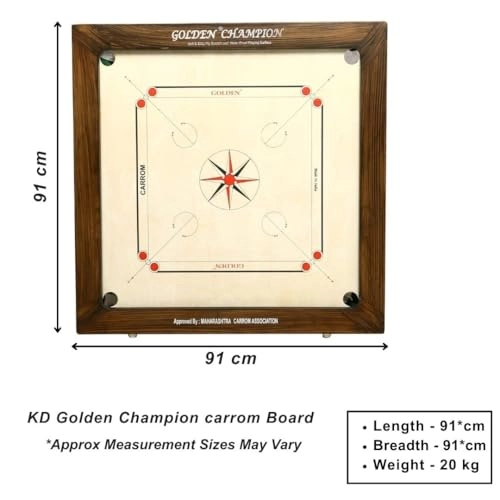 Golden Carrom Board - Full Size Coins Striker Cover