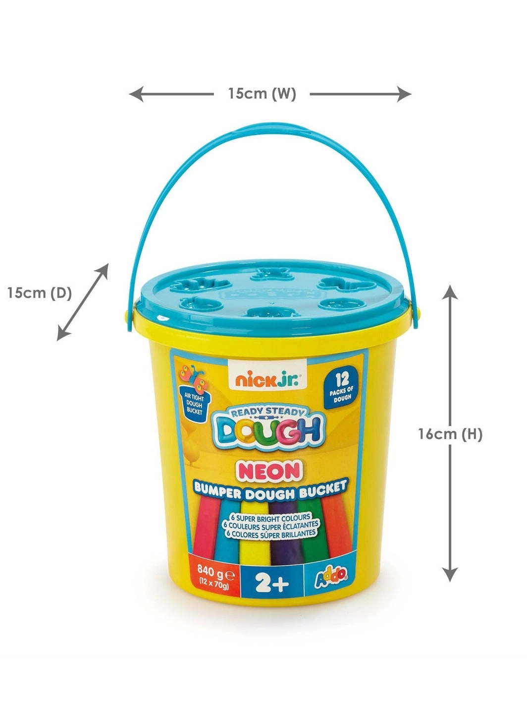 Nick Junior Neon Bumper Dough Bucket - 1+ years 12 pcs