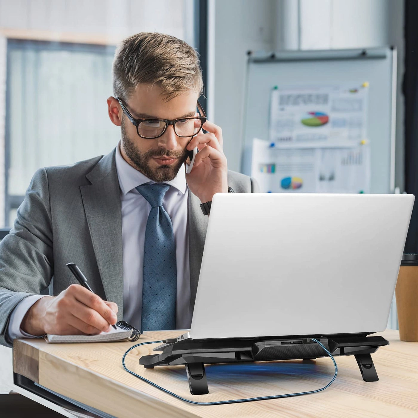 Laptop Cooling Pad - 6 Quiet Led Fans 15.6-17 Inch