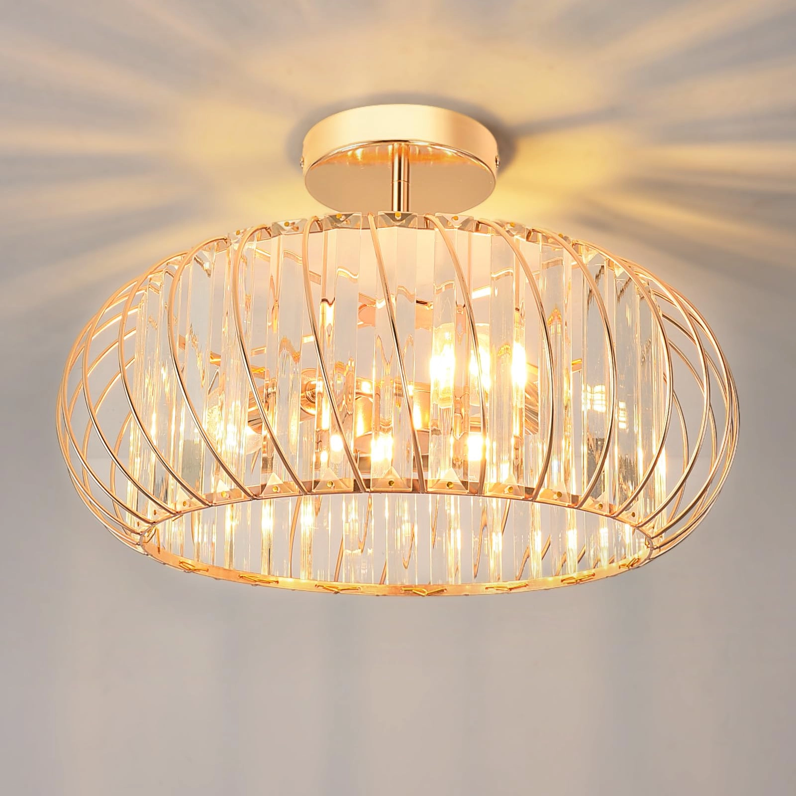ANWIO E27 Crystal Ceiling Lamp - 3 lights 36.5 cm