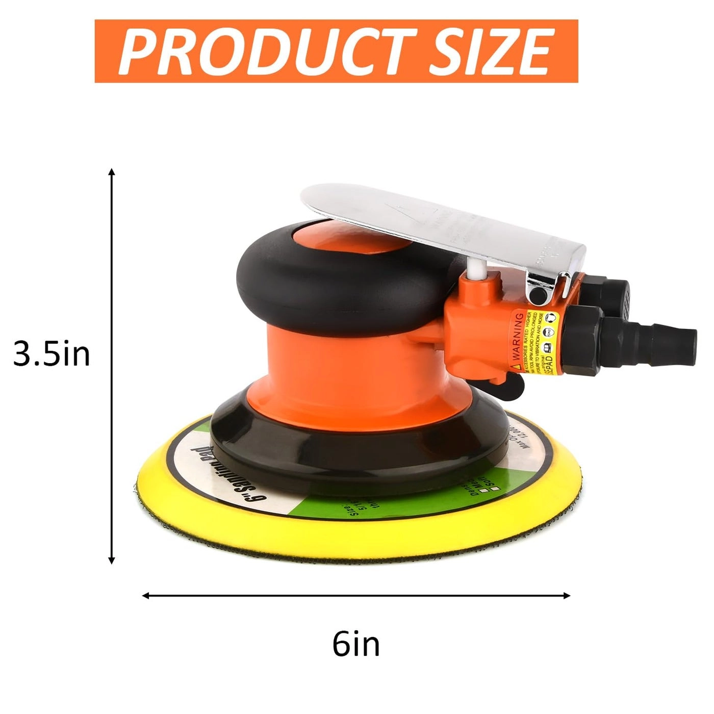 Pneumatic Air Random Orbital Sander - 6" Heavy Duty