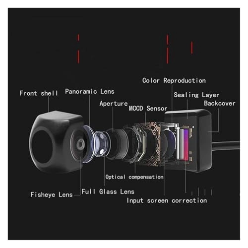 Reverse car rear view camera - Night vision Wired 720 x 540 pixels